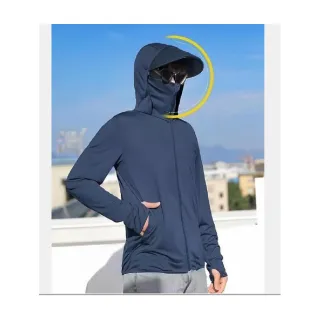 【NBL】J0315現貨抗紫外線防曬外套買一送一(連帽拉鍊冰絲薄款透氣外套)