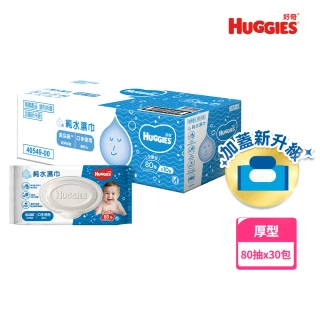 【HUGGIES 好奇】純水嬰兒濕巾厚型 80抽x30包/箱