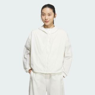 【adidas 愛迪達】外套 女 運動風衣外套 亞規 FAV WV JKT2 白 KS2861