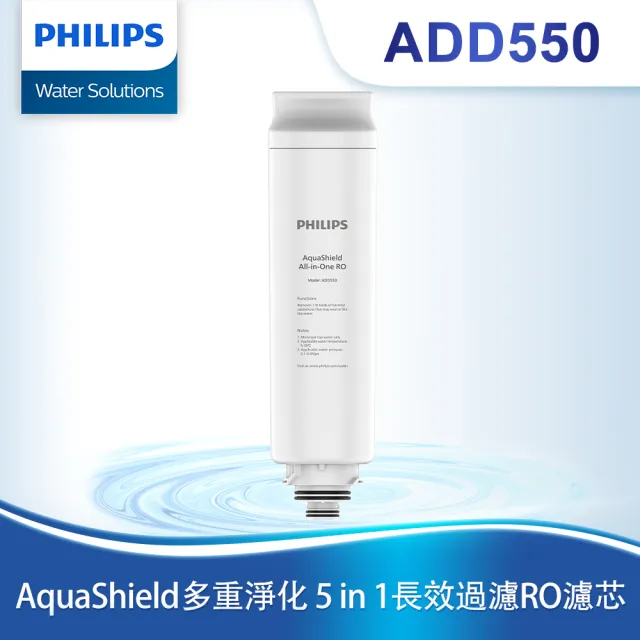 【Philips 飛利浦】All-in-One 複合濾芯ADD550(ADD6910M適用) 一年更換