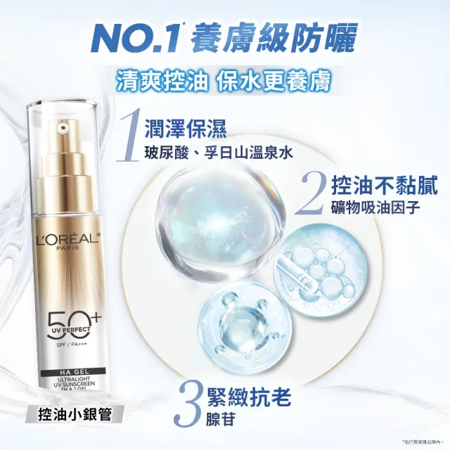 【L’OREAL Paris 巴黎萊雅】多效防護輕裸美肌乳30ml_美肌小金管/控油小銀管(防曬/妝前乳)