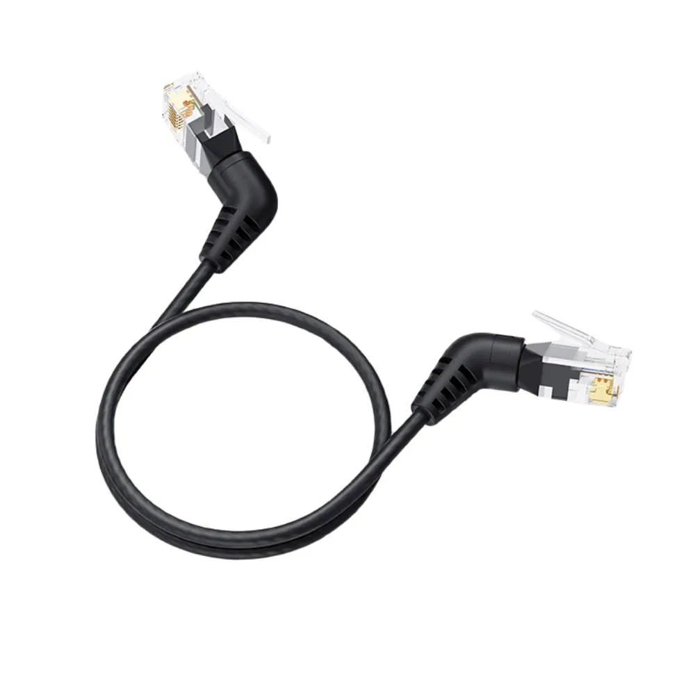 【ＭoZuo】Cat.6a 10Gbps極速 可旋轉彎頭電競網路線 黑 1.5米