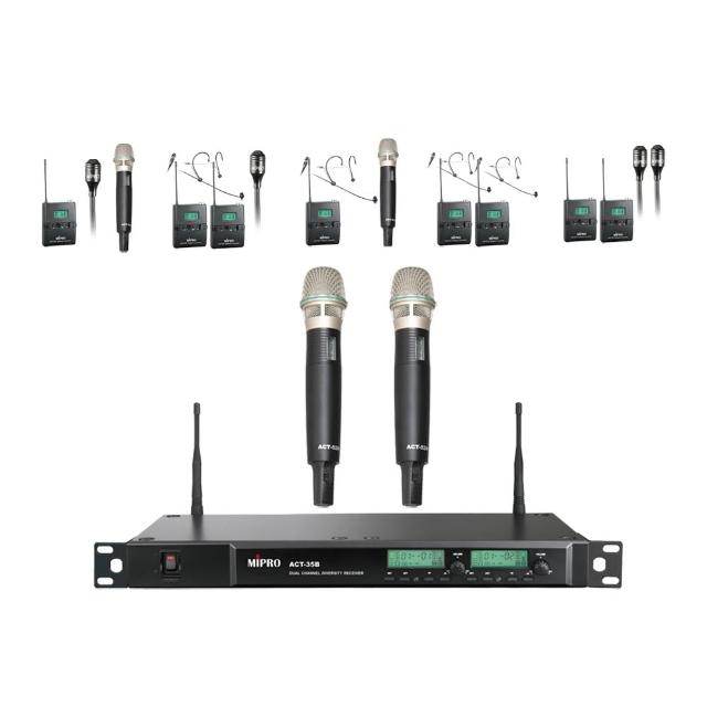 【MIPRO】ACT-35B 類比雙頻道無線麥克風(ACT-52H/MU90 配件六擇一)