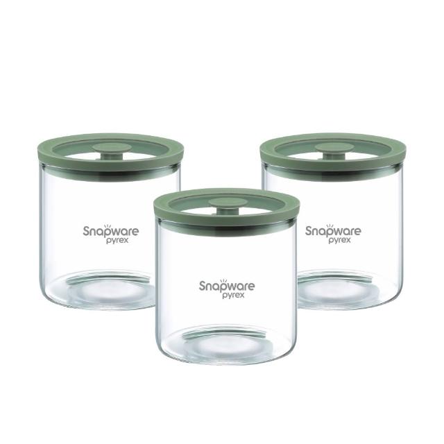 【CorelleBrands 康寧餐具】耐熱玻璃儲物罐570ml-3入組