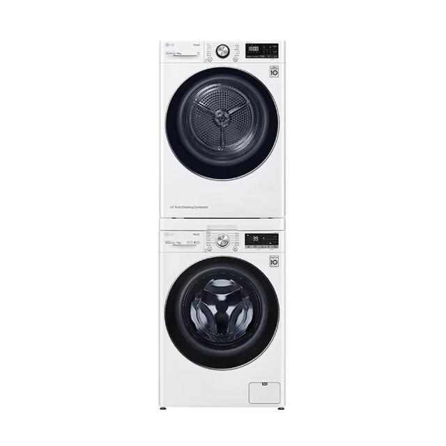 【LG 樂金】58H快配13+10公斤堆疊◆WiFi蒸洗脫變頻滾筒洗衣機+免曬衣乾衣機◆白(WD-S13VCW+WR-100VW)