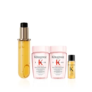 【KERASTASE 巴黎卡詩】金緻柔馭山茶花鎏光露75ml 填裝瓶(升級版奢光小金油/極致保濕/抗躁/護髮油/髮油)