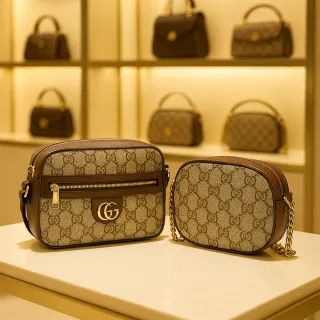 【GUCCI 古馳】GG Supreme斜背包/鏈帶相機包/半月斜背包(多款任選)