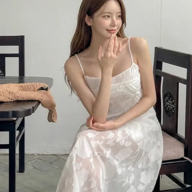 【SeasonsBikini 】甜美印花透膚連身長洋裝-248