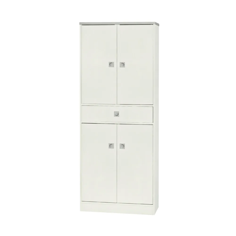 【文創集】川崎 南亞塑鋼2.4尺四開門單抽高鞋櫃