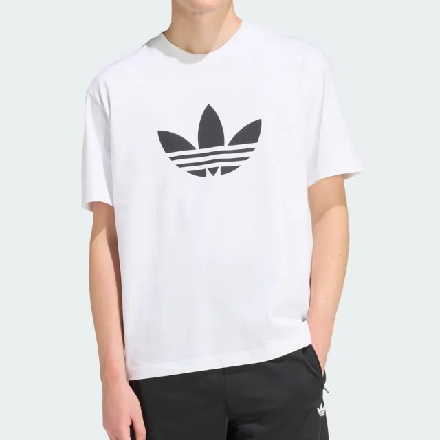 【adidas 愛迪達】Trefoil T-Shirt 男款 白色 運動 休閒 圓領 上衣 短袖 KE0901