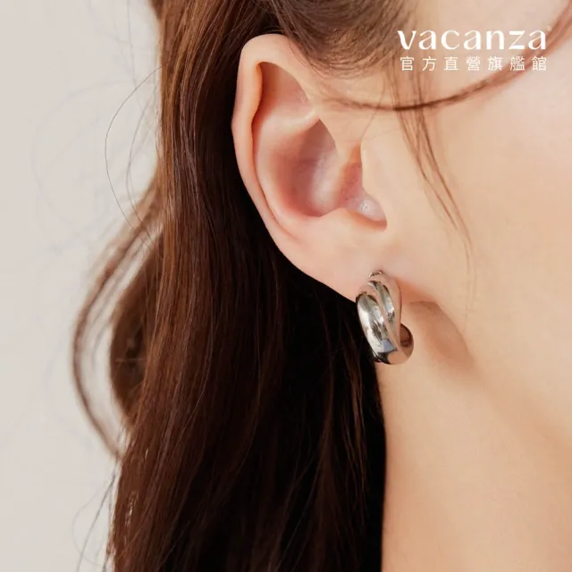【vacanza】疊邊 純鋼飾品 純鋼耳環(情人節禮物 生日禮物)