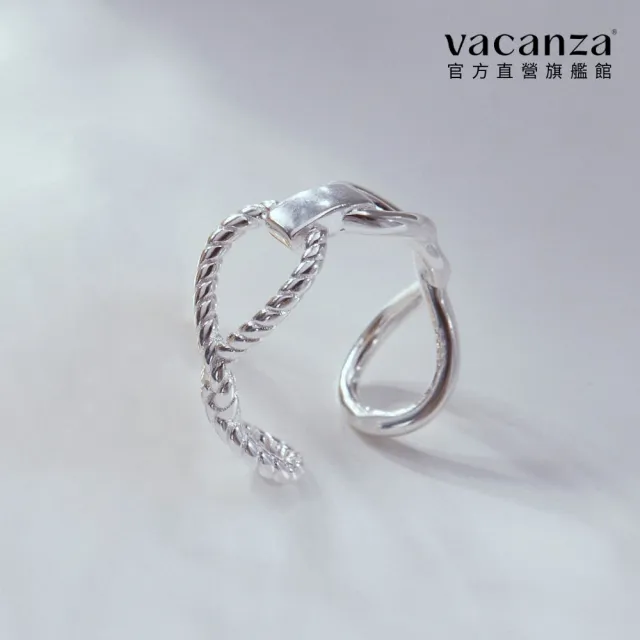 【vacanza】編織麻花 925純銀飾品 純銀戒指(抗過敏 情人節禮物 生日禮物)
