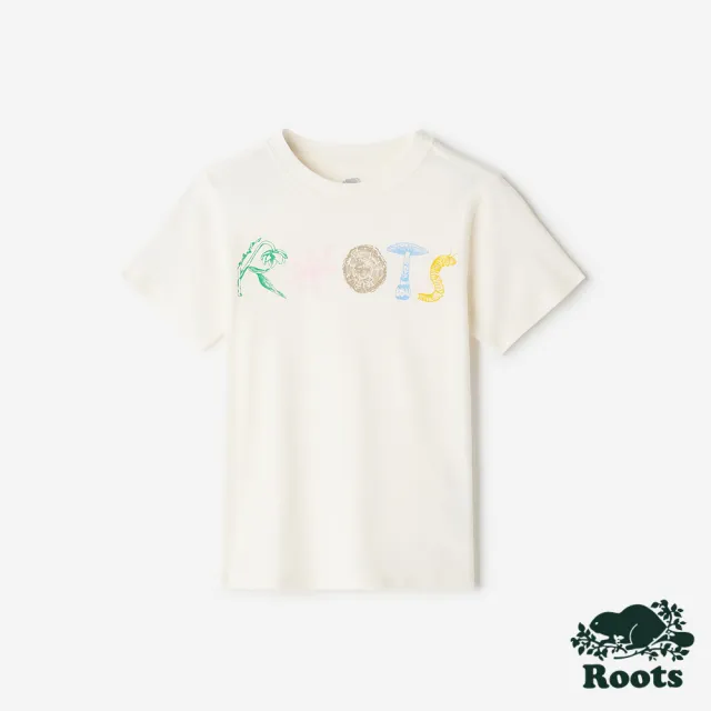 【Roots】Roots 大童-NATURE STAMPS 短袖上衣(米白色)