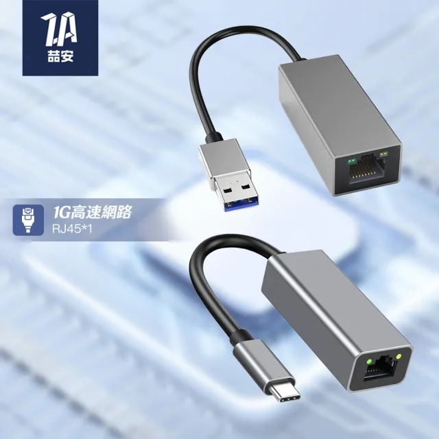 【ZA 喆安】Type-C/A HUB轉接集線器 支援USB3.2 to RJ45 1G外接網路卡 適用iPhone/MacBook/平板/筆電網路卡