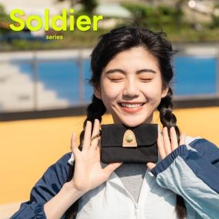 【satana】Soldier 趣遊拾光零錢包 卡包 輕薄防潑水 台灣製 SOS3075 - 亮黑