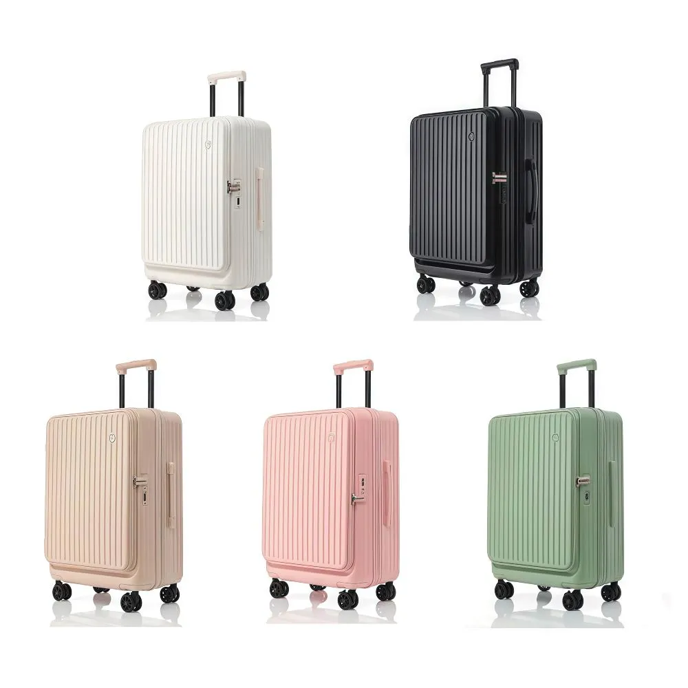 【KOLKO 克魯克家居】24吋前開式行李箱(上開擴充 旅行箱 大容量行李箱 拉桿箱 密碼鎖行李箱)