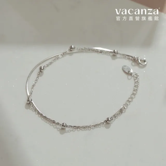 【vacanza】泡泡糖 圓珠雙層 925純銀飾品 純銀手鍊(抗過敏 情人節禮物 生日禮物)