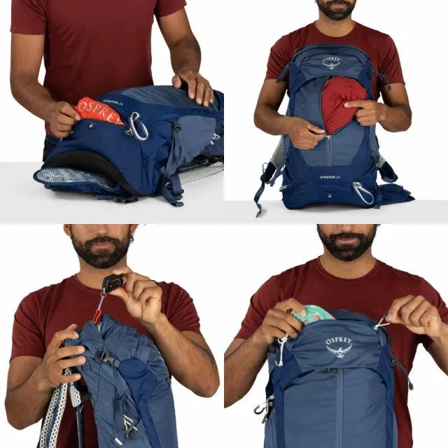 【Osprey】☆2026新改款☆ Stratos 24 透氣網架登山背包 男 Nirvana Blue｜健行背包 多功能戶外運動背包