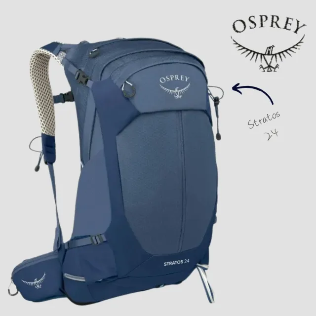【Osprey】☆2026新改款☆ Stratos 24 透氣網架登山背包 男 Nirvana Blue｜健行背包 多功能戶外運動背包