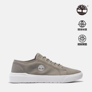 【Timberland】男款淺灰褐色低筒帆布休閒鞋(A67E1ER9)