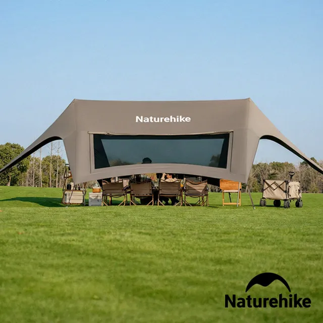 【Naturehike】云霄150D鈦黑膠防水遮陽天幕 附帳桿 960 WS023 (台灣總代理公司貨)