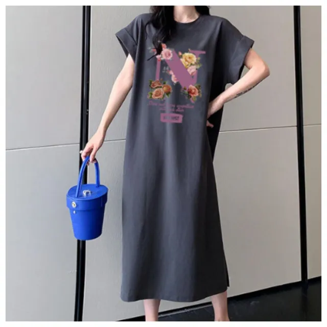 【ASister 小姊姊】momo限定★中大尺碼休閒洋裝☆必收顯瘦切袖連身裙(3款_多色_M-4XL #Flagship0027)