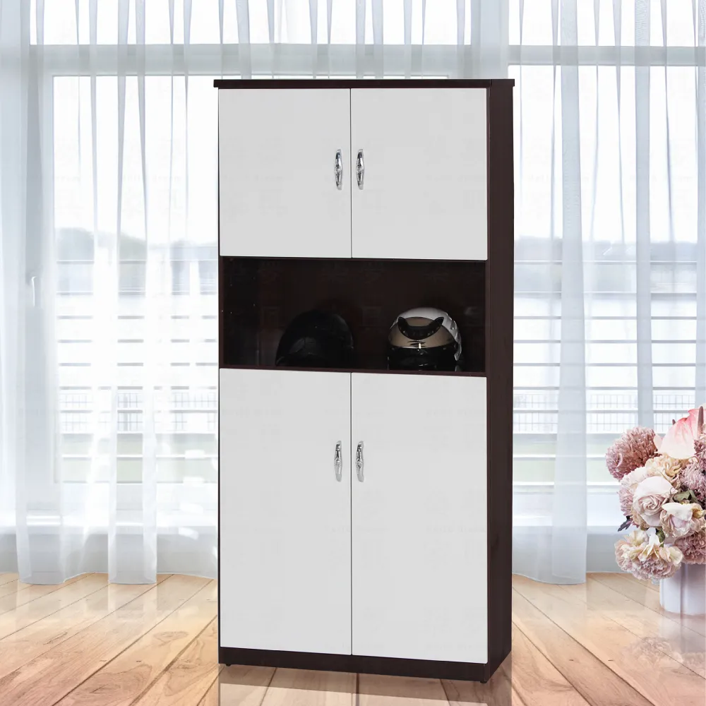 【Build dream 築夢家具】2.7尺 防水塑鋼 四門中空 高鞋櫃(加寬款)