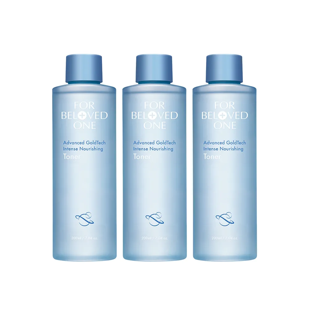 【For Beloved One 寵愛之名】黃金藍銅玻尿酸保濕化妝水200ml 3入組