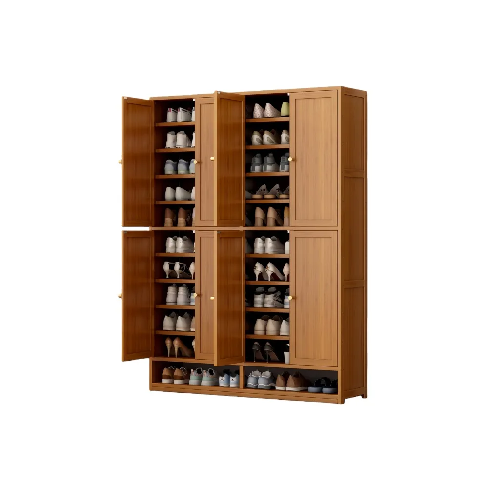 【銘利萊】大容量鞋櫃 進門鞋櫃 家用室內多層鞋架 省空間鞋櫃(家庭版 全板防塵門 8門12層120*32*170)