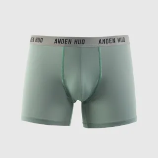 【Anden Hud】男款_吸濕排汗機能系列．長版腰帶平口內褲(灰霧綠-AH黑灰緊帶)