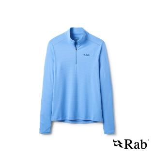 【RAB】Force LS Zip Wmns 長袖防曬抗臭立領半拉鍊排汗衣 藍知更鳥 女款 #QCC40