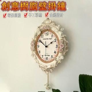 優品 藝術掛鐘 裝飾掛鐘 樹脂壁鐘 客廳時鐘 靜音時鐘 鐘錶掛鐘 立體浮雕 手工彩繪設計 金屬指標