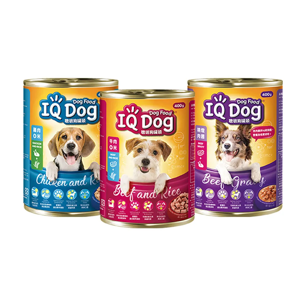 【IQ DOG】聰明狗罐頭 400G x24罐(狗罐/成犬適用)