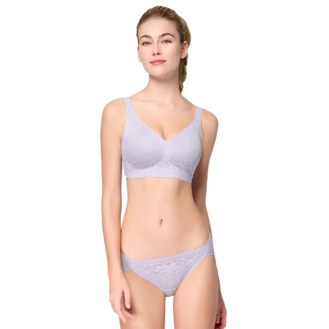 【Swear 思薇爾】Love myself系列M-3XL無鋼圈模杯蕾絲舒適包覆無痕女內衣(夕霧紫)