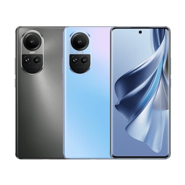 OPPO Reno10 5G旗艦手機，搭載6.7吋AMOLED螢幕，解析度2412x1080，提供細膩視覺體驗。Dimensity 7050八核心處理器（最高2.6GHz），搭配8GB RAM與256GB儲存空間，流暢執行Android系統。後置6400萬+3200萬+800萬畫素三鏡頭，前置3200萬自拍鏡頭，支援CMOS感光元件。5000mAh電池續航持久，支援4G/5G雙卡雙待，輕薄設計僅7.99mm厚、185g重。顏色選擇冰藍或銀灰，包含原廠旅充頭、傳輸線與退卡針，NCC認證CCAK235G0030T6，適合追求高效能與時尚的您。