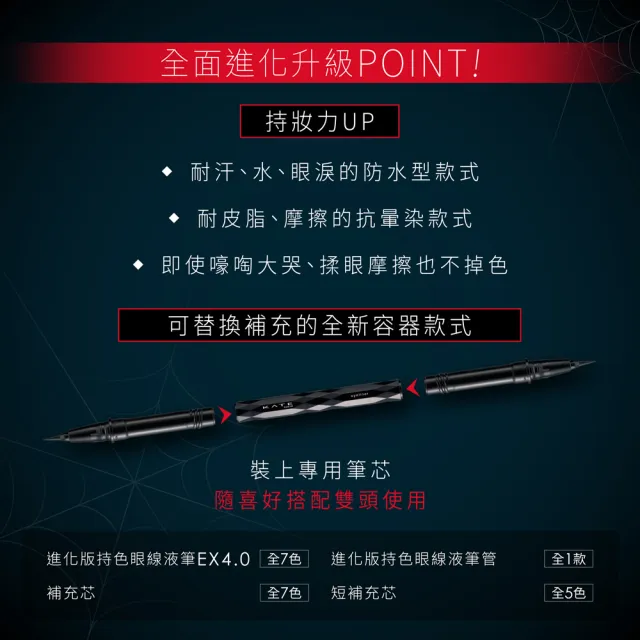 【KATE 凱婷】進化版持色眼線液筆EX4.0 0.5ml(防水抗汗、高持色)