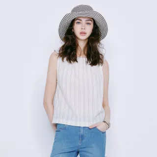 【BRAPPERS】女款 日系豎條紋背心-米白+卡其藍條
