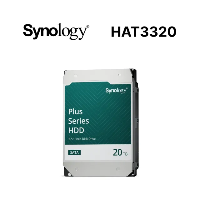 【Synology 群暉科技】搭20TBx2★ DS725+ NAS 網路儲存伺服器(2Bay/AMD/4GB)+(HAT3320-20T)