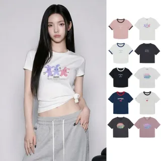 【MLB】女版 短版撞色滾邊短袖T恤 Varsity系列 道奇/洋基隊 (3FTSV0163/B0763/N6363-多款任選)