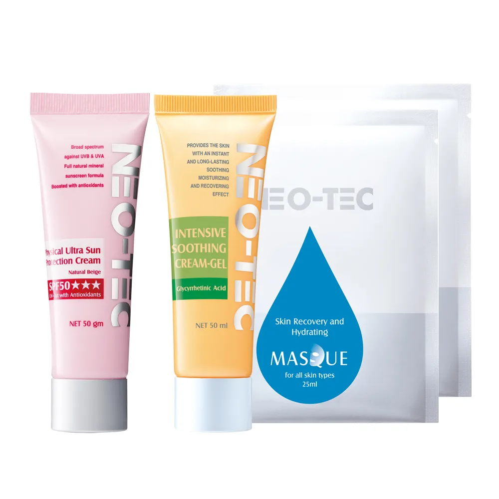 【NEO-TEC】物理性潤色防曬霜50gm(自然膚)+甘草酸舒緩活膚乳霜50ml