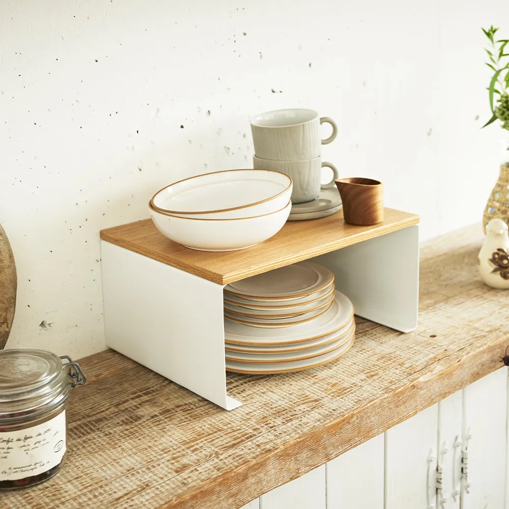 【YAMAZAKI 山崎】toscaㄇ型置物架-L(收納架/層架/廚房收納/碗盤收納/日本山崎)