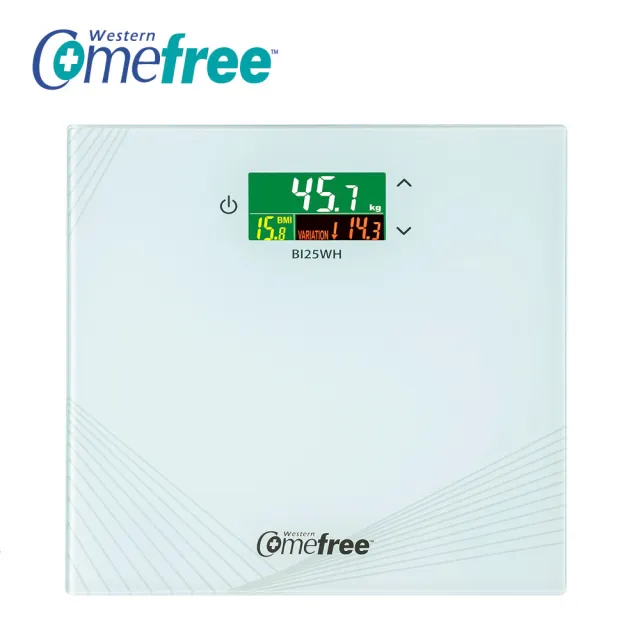 【Comefree】BMI強化玻璃電子體重計BI25WH(純淨白)