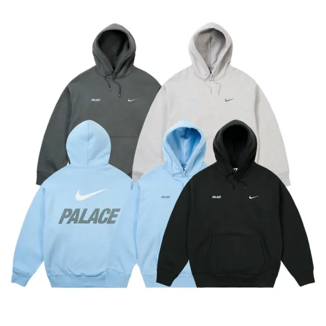 NIKE 耐吉】Palace x Nike Font Swoosh Hood 帽T 炭灰/淺灰/黑/天藍