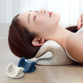 【3ZeBra 三隻斑馬】頸椎熱敷牽引枕(頸椎牽引器 肩頸按摩器 母親節禮物)