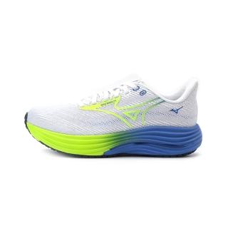 【MIZUNO 美津濃】MIZUNO WAVE RIDER 29 SW 寬楦運動慢跑鞋 白黃藍 J1GD250671 女鞋
