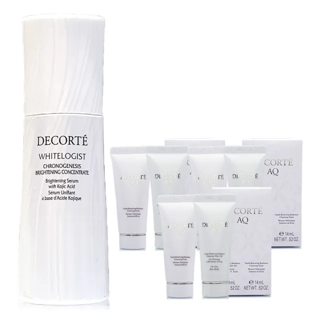 【COSME DECORTE 黛珂】瑩潤粹白極光煥采精粹60ml加大版-贈AQ煥妍卸妝凝膠15g+洗顏霜15g*3組(專櫃公司貨)