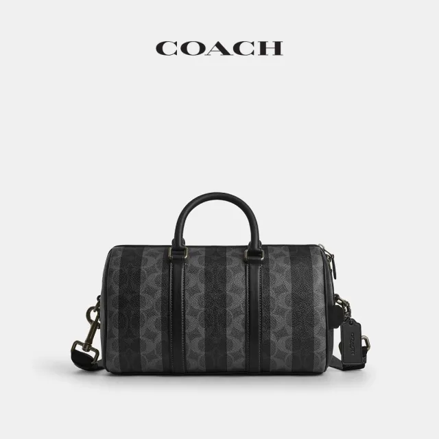 【COACH】蔻馳官方直營 VENTURER 27 經典SIGNATURE條紋圖案行李袋 旅行袋 斜背包(CEK65)