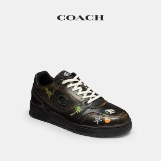 【COACH】蔻馳官方直營 REXY 10TH BIRTHDAY貼紙印花SOHO運動鞋-黑色 混合色/銀色(CEG76)