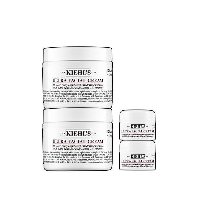 【Kiehl’s 契爾氏】官方直營 冰河醣蛋白舒敏修護保濕霜125ml 雙入組(Kiehl’s/大瓶裝)