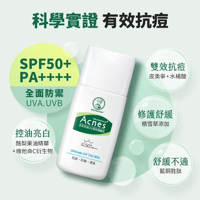 【曼秀雷敦】Acnes多效抗痘UV潤色隔離乳SPF50(30g / 2入)
